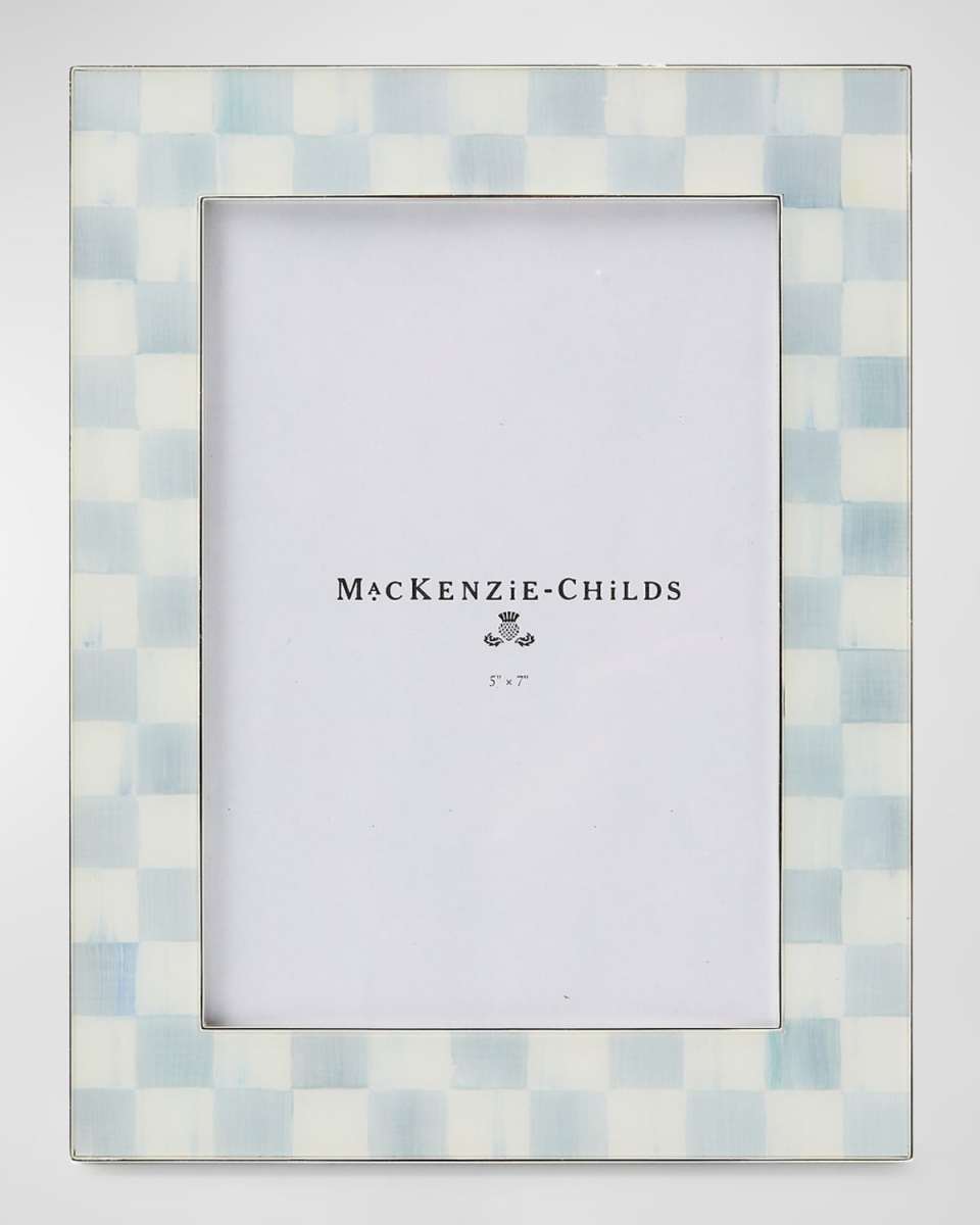 Sterling Check Enamel Frame, 5" x 7"